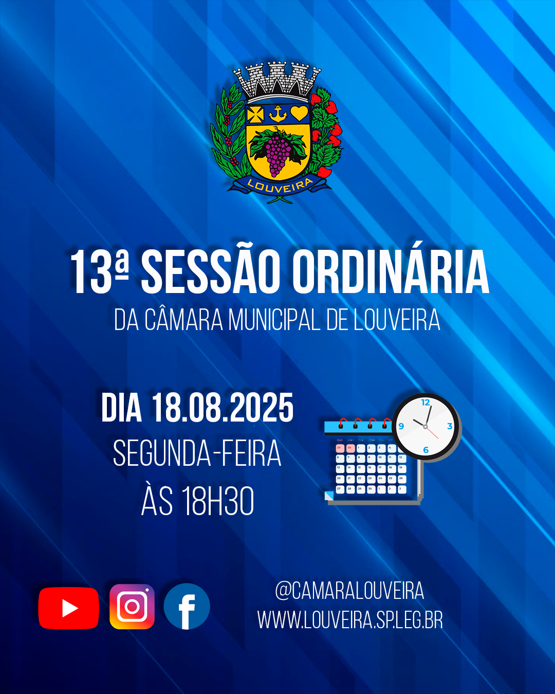 Câmara realiza 13ª Sessão Ordinária na segunda-feira, 18