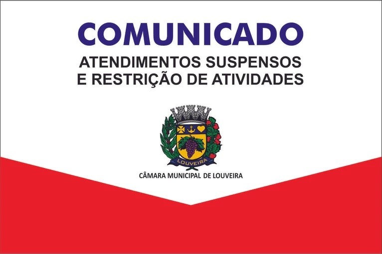 Câmara de Louveira suspende atendimento público e restringe atividades