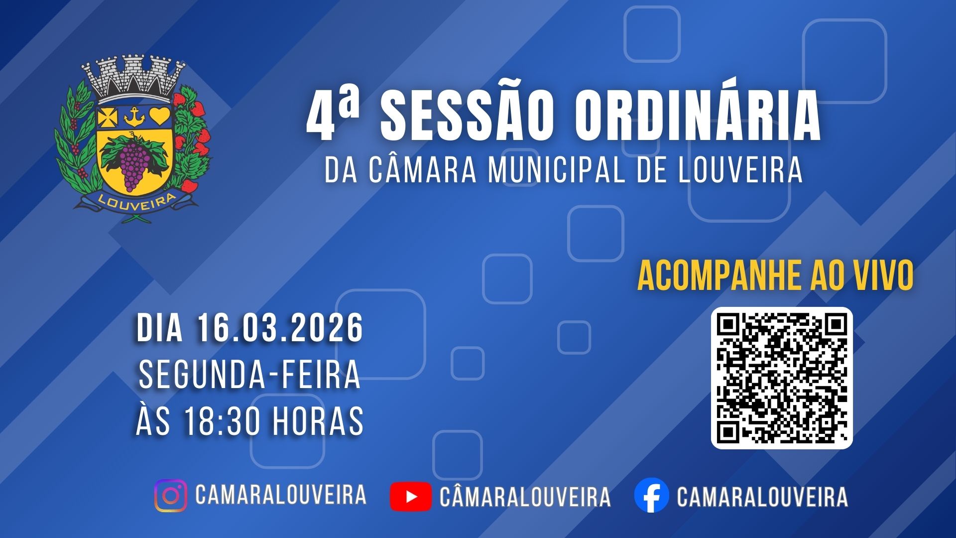 4ª Sessão Ordinária tem dois projetos e uma Moção na pauta