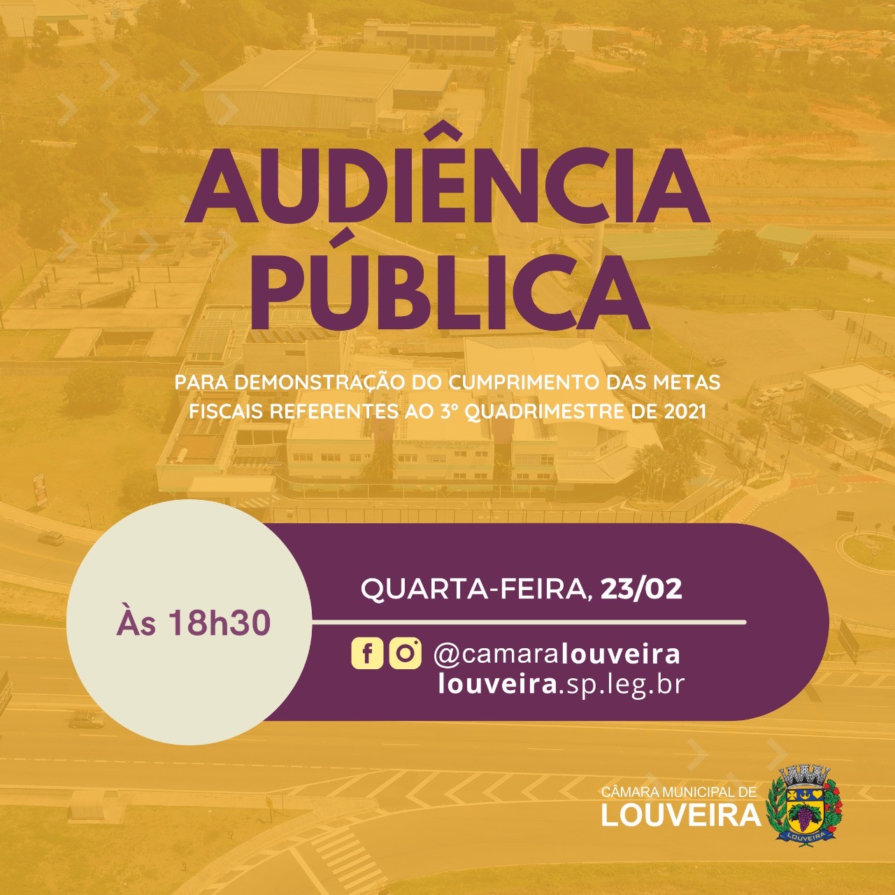 Audiência irá abordar Metas Fiscais do 3º Quadrimestre 2021